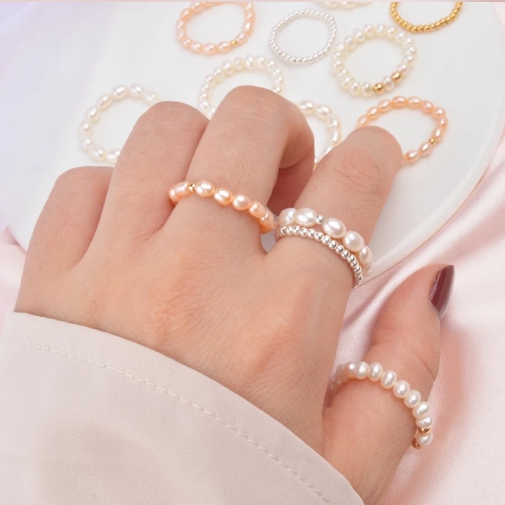 💎NEW💎S925+ FRESHWATER PEARL RING SET